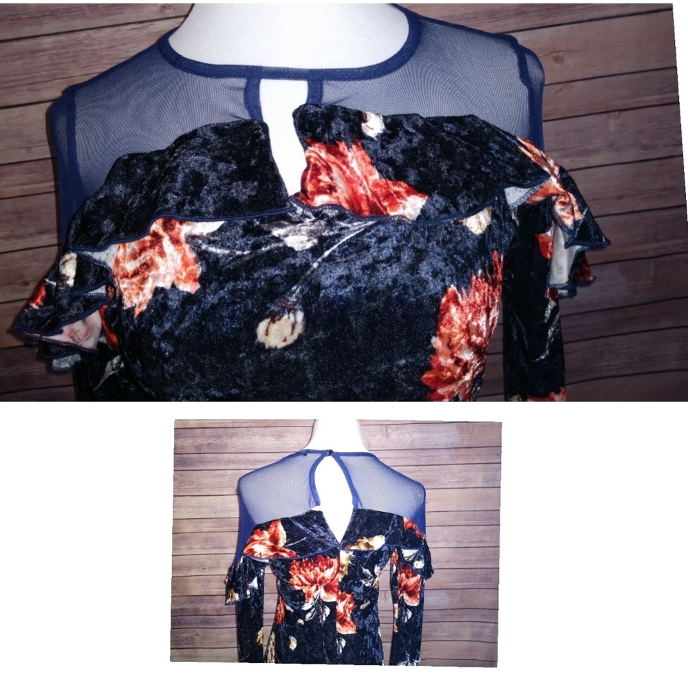 Navy Floral Dress - Picture 5 of 7
